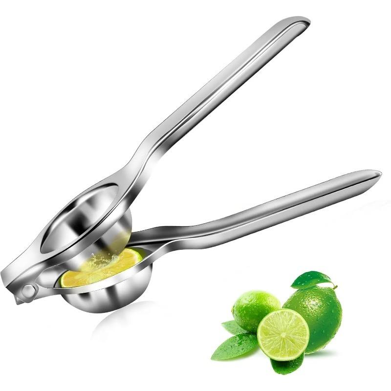 Professional Manual Citrus Juicer - Heavy-Gauge Anti-Rust Stainless Steel, Ergonomic Lemon Lime Squeezer for Kitchen & Bar