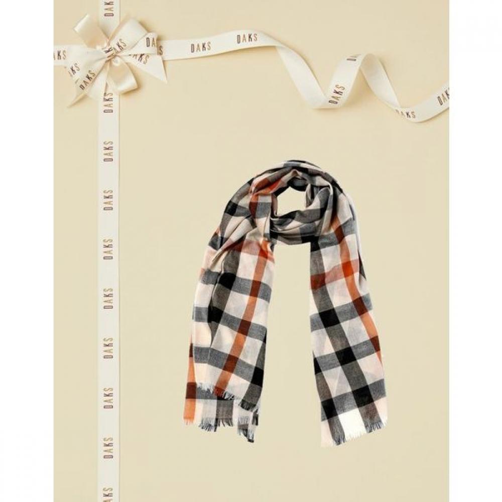 Daks Brown House Check Wool Scarf Dcsc8f110w2 Single option