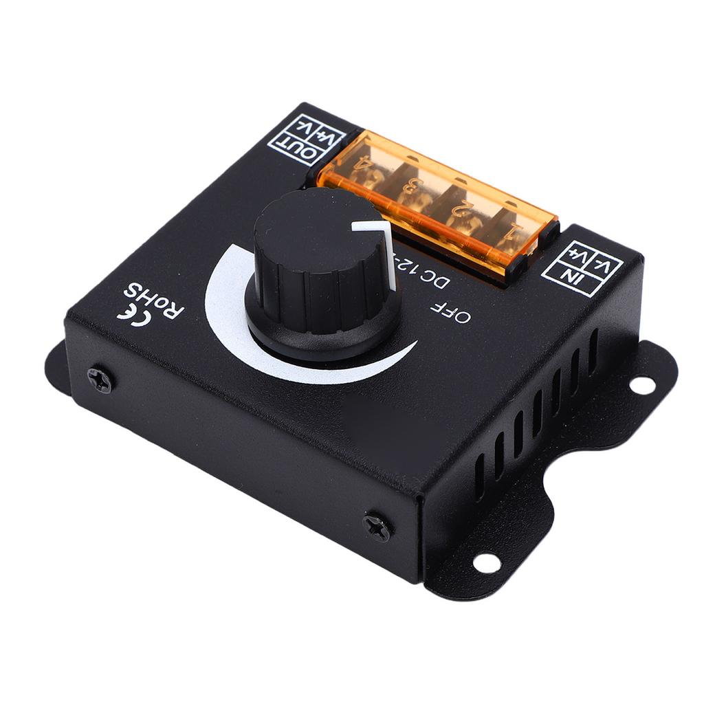 LED Light Strip Dimmer DC 12V 24V 30A PWM Dimming Controller Knob Adjust Brightness ON Off Switch for Single Color