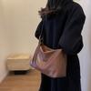 Einfarbig Pendler Große Kapazität Schulter Tasche Weibliche Leder Umhängetasche Unterarm Knödel Tasche für Frauen