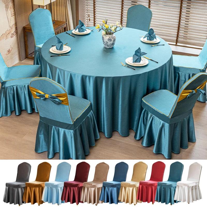 1 buc Husă Scaun Nuntă Decorare Petrecere Spandex cu Fustă Pliată Utilizare Elastică Stretch Dining Lux Aniversare Hotel Banchet