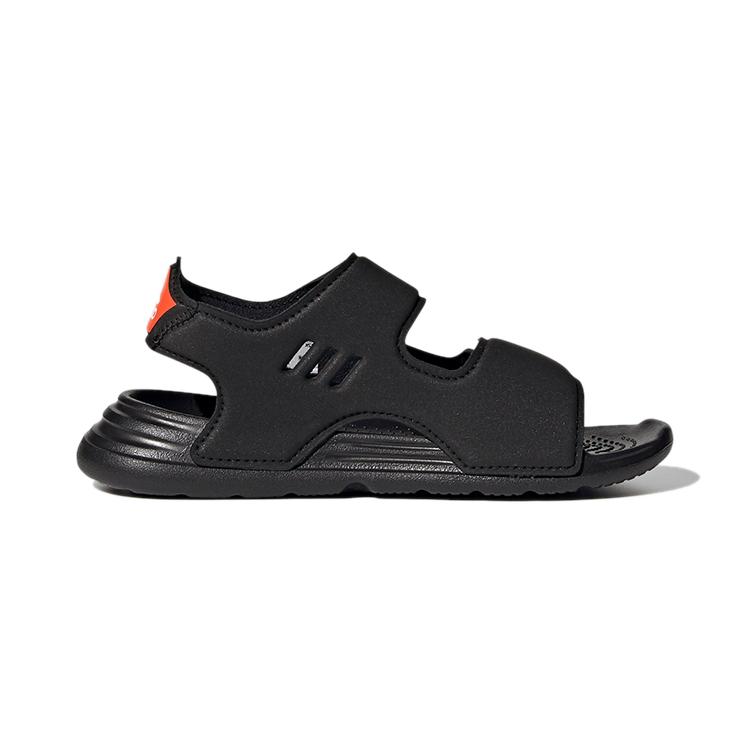 New Adidas Swim Sandal Anti-Slip And Wear-Resistant Lightweight Children's Sandals Black Orange Children Aged 3-7 Years Old FY8936