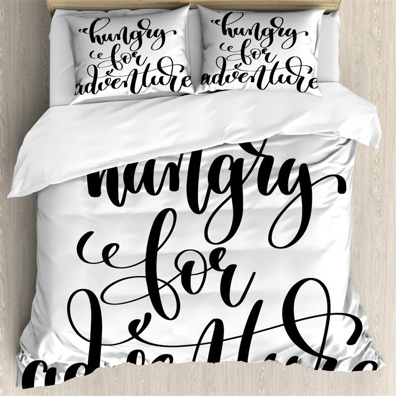 Adventure Duvet Cover Marine Theme Adventure Motivational Words Bedding Set With Pillowcase Full King For Kids Adults Room Decor