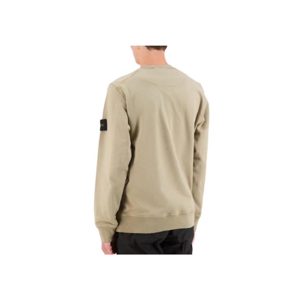 Stone Island FW24 Ribbed Cuff Casual Crew Neck Logo Sweatshirt Men sweatshirt Khaki 811563051-V0094