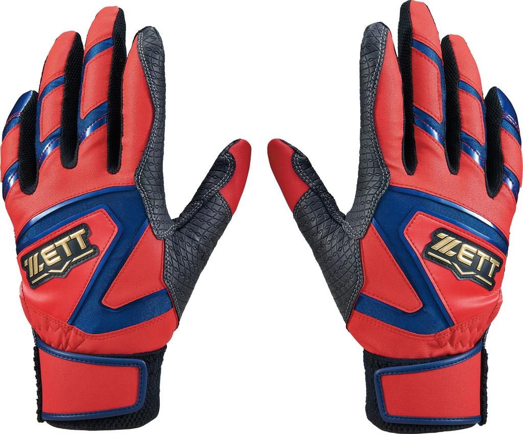 ZETT Impact Z Baseball Batting General Red x Navy Size S Gloves, Ambidextrous, Use, (6429), (BG19202B)