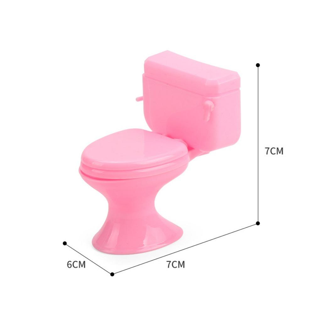 Plastic Miniature Toilet 7*6*7cm White Closestool Model New Dollhouse Furniture Toilet розовый