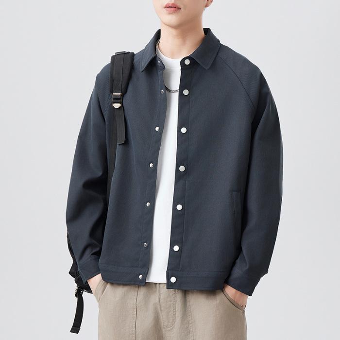 New Japanese Retro Single-breasted Lapel Jacket Light-cooked Shirt Jacket for Men Loose