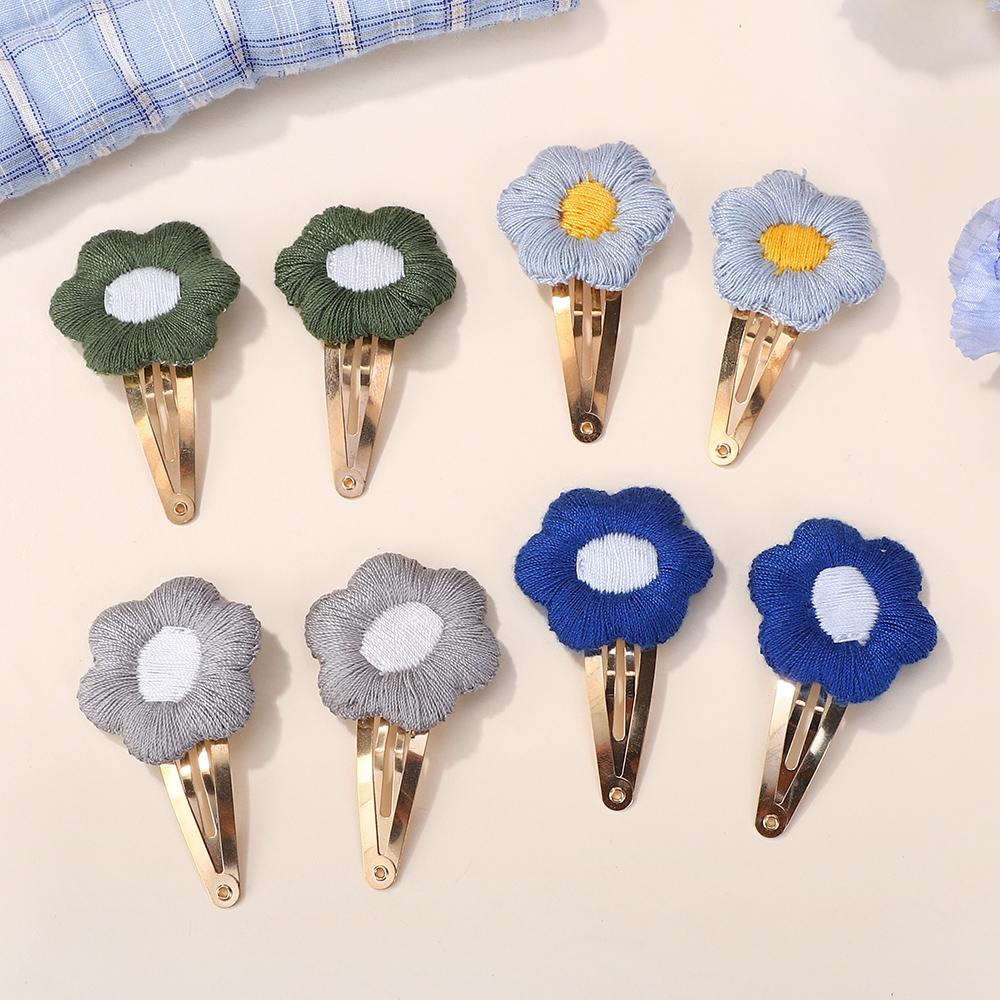 40Pcs Random Color  Flower Hair Pins Children Flower Hair Clips Sweet Girls Baby Vintage Hairpins Barrettes Hair Accessories