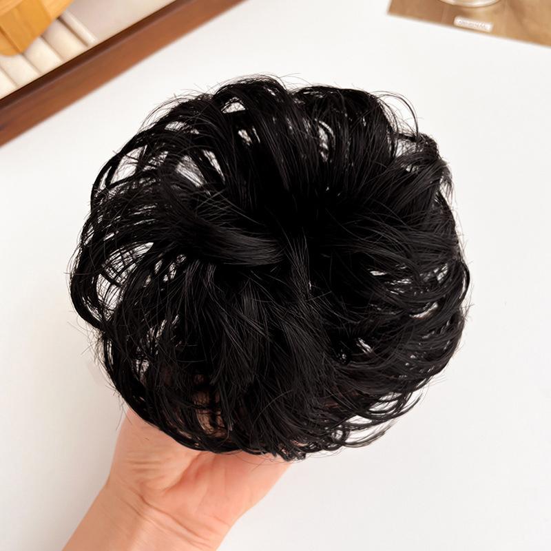 

Synthetic Hair Bun Wig Ladies Ponytail Hair Extension Scrunchie Elastic Meatball Head Hairpieces Scrunchie Wrap Natural Realism