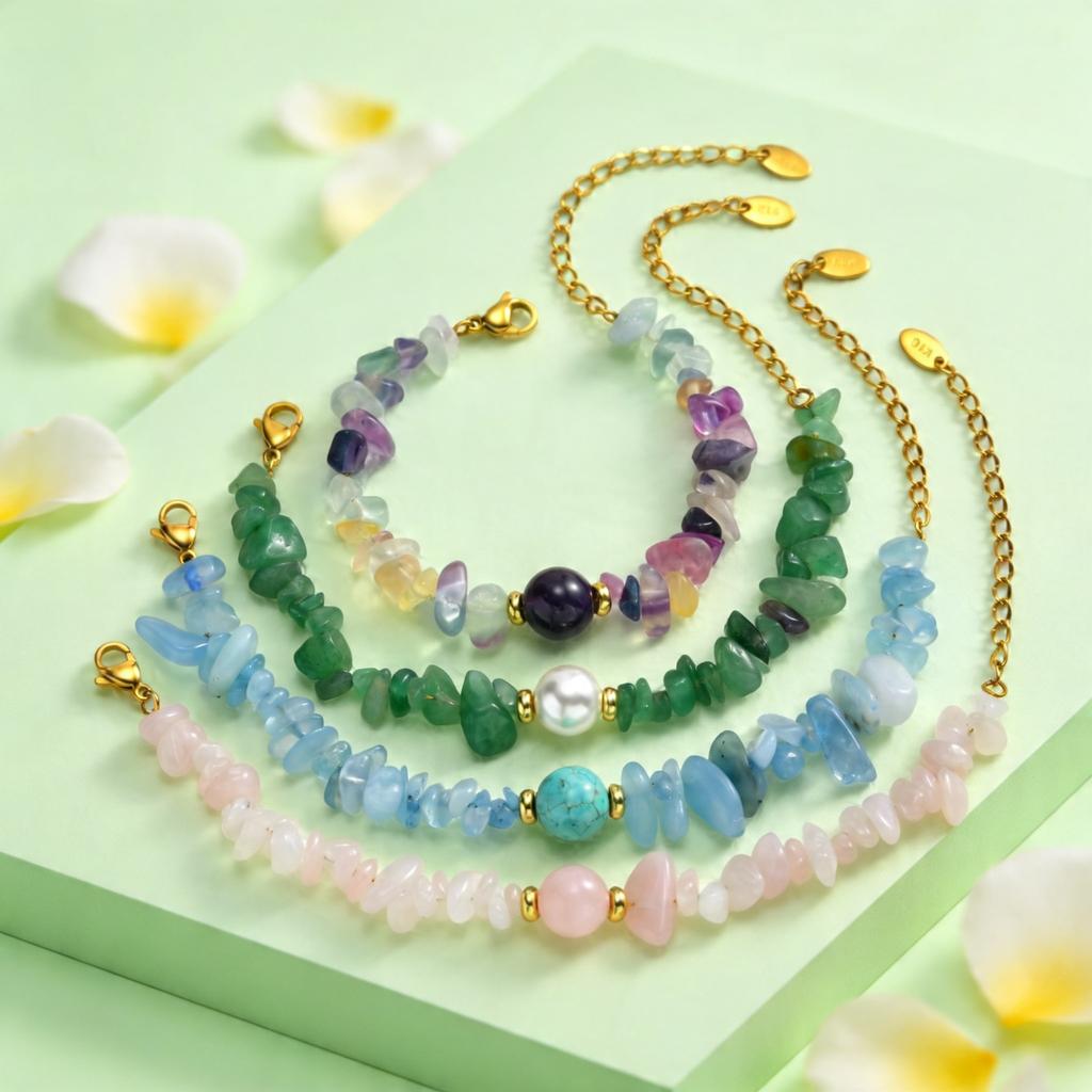 Irregular Turquoise Bead Bracelet for Women Natural Stone Gravel Chip Beads Bracelets Bohemian Braided Jewelry Bijoux Gift