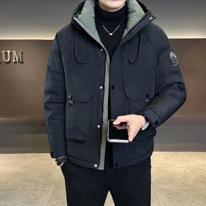 Men's Thickened Down Winter Jacket - 2025 High-End Short Style, Plus Size, Outdoor Mountaineering, Workwear Coat