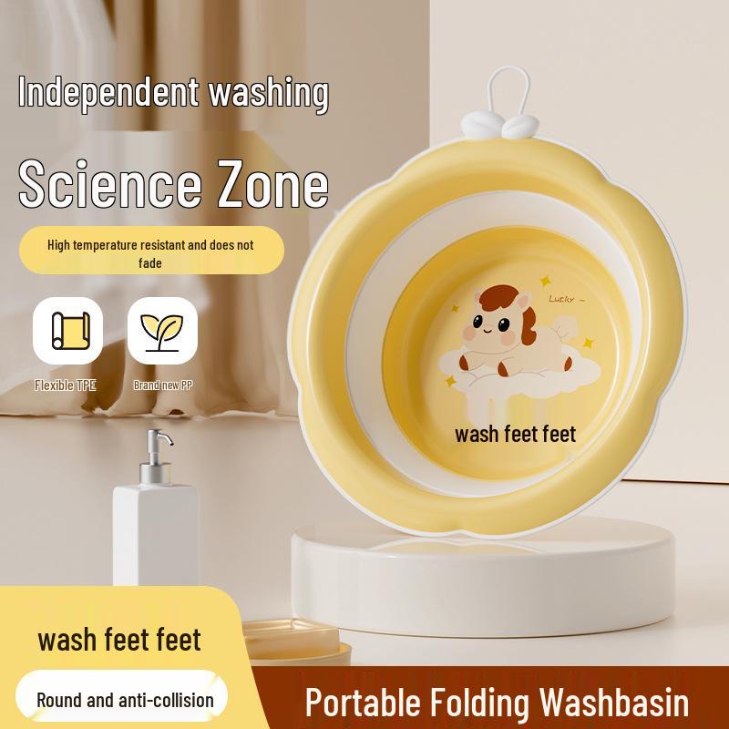 Newborn Portable Foldable Baby Washbasin - Thickened Plastic Infant Basin