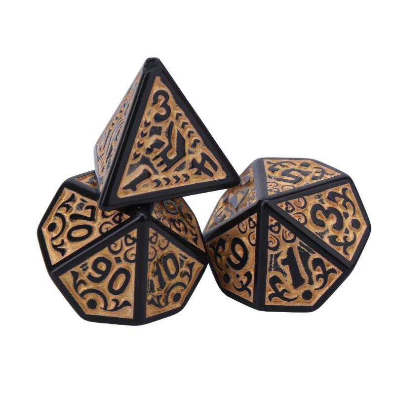 7Pcs/set Polyhedral Acrylic Dices Multiple Face Various Shape Digital Game Dices for Club Party Family Board Game Props