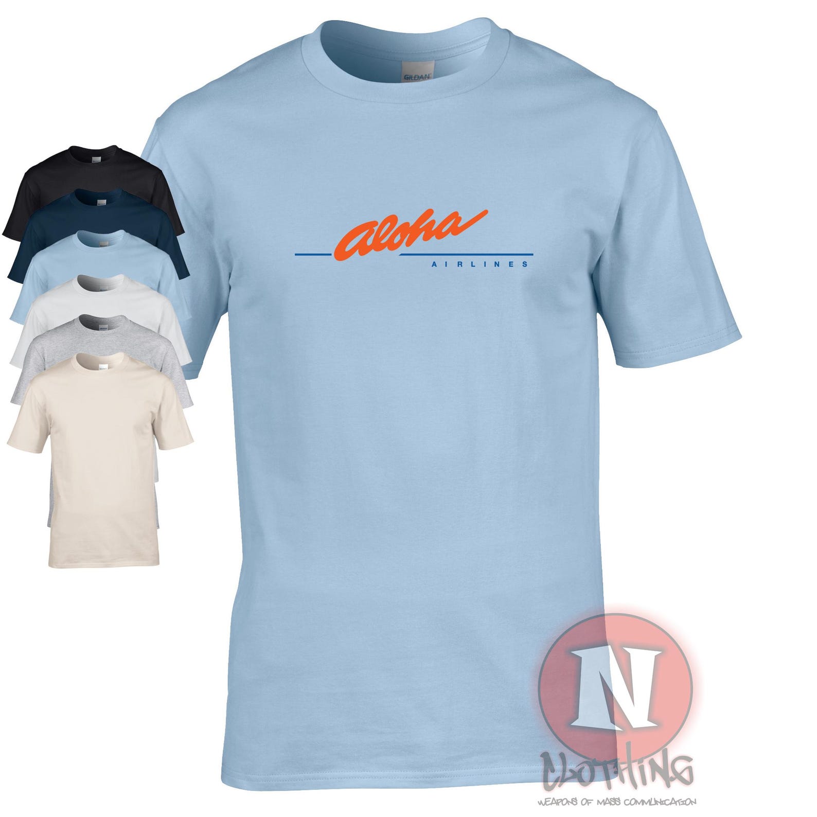 Aloha airlines T-Shirt Hawaiian airline 90 s logo tee Aviation M