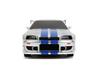 Jada Toys Fast & Furious 1:24 2002 Nissan GT-R R34 Remote Control Car RC, 2.4GHz, Toy for Kids and Adults
