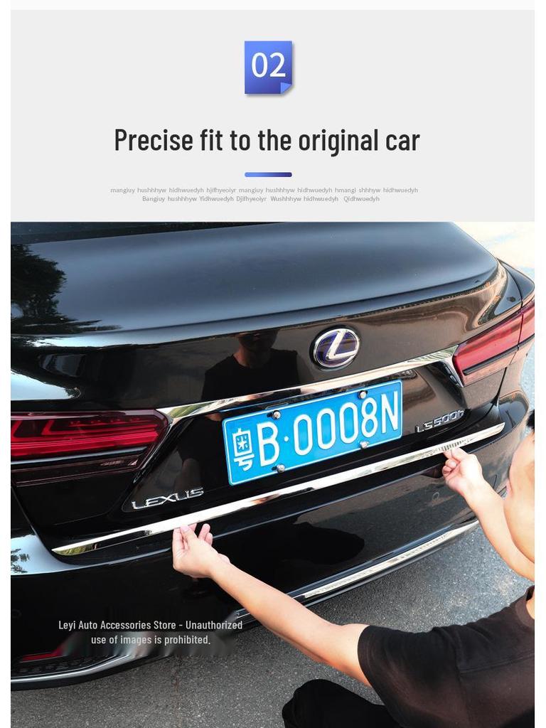 2018-2025 Lexus LS500h Tailgate & Trunk Trim Stainless Steel Mod.