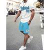 The 2026 summer new men's set features street fashion casual comfort softness breathability and 3D digital pattern printing