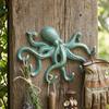 Gancho Decorativo para Abrigos de Pulpo de Hierro Fundido, Colgador de Metal Rústico para Ropa en Pared, Portarrollos para Toallas de Mano Náutico para Dormitorio Baño Cocina