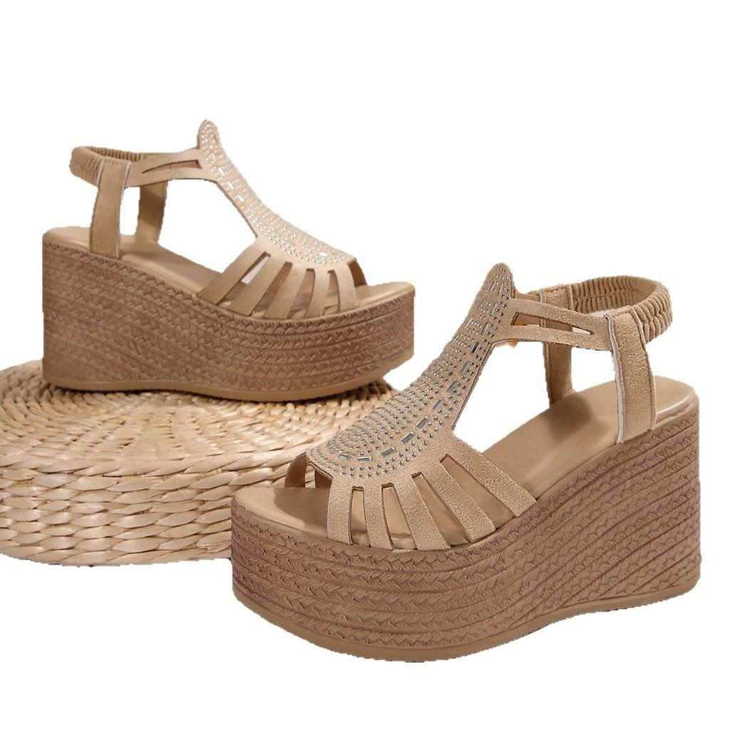 Roman Sandals Women Summer Thick Sole Platform With Elastic Band For Casual Wear
