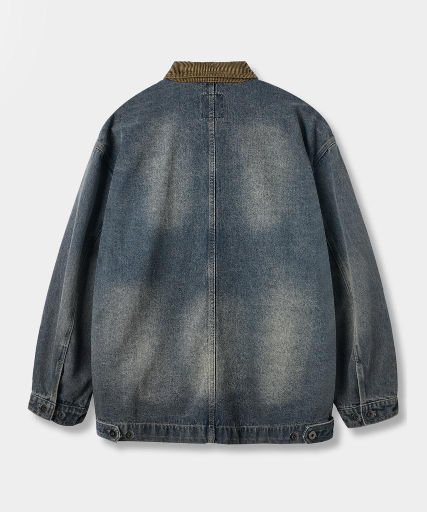 Dimitri Black French Work Jacket_Denim Dust Indigo