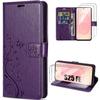 Coque de Protection - BOOLING - pour Samsung Galaxy S25 FE - Violet Motif Plante - 2 Verre Trempés