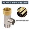Sturdy Brass Bidet Adapter Thread With Gaskets for Campers Home Toilet Shower Head Diverters Hose Fitting Daily Use
