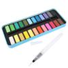 Solid Pigment DIY 24 Different Colors Art Paints with 1 Paint Brush for Students Watercolor Graffiti Painting