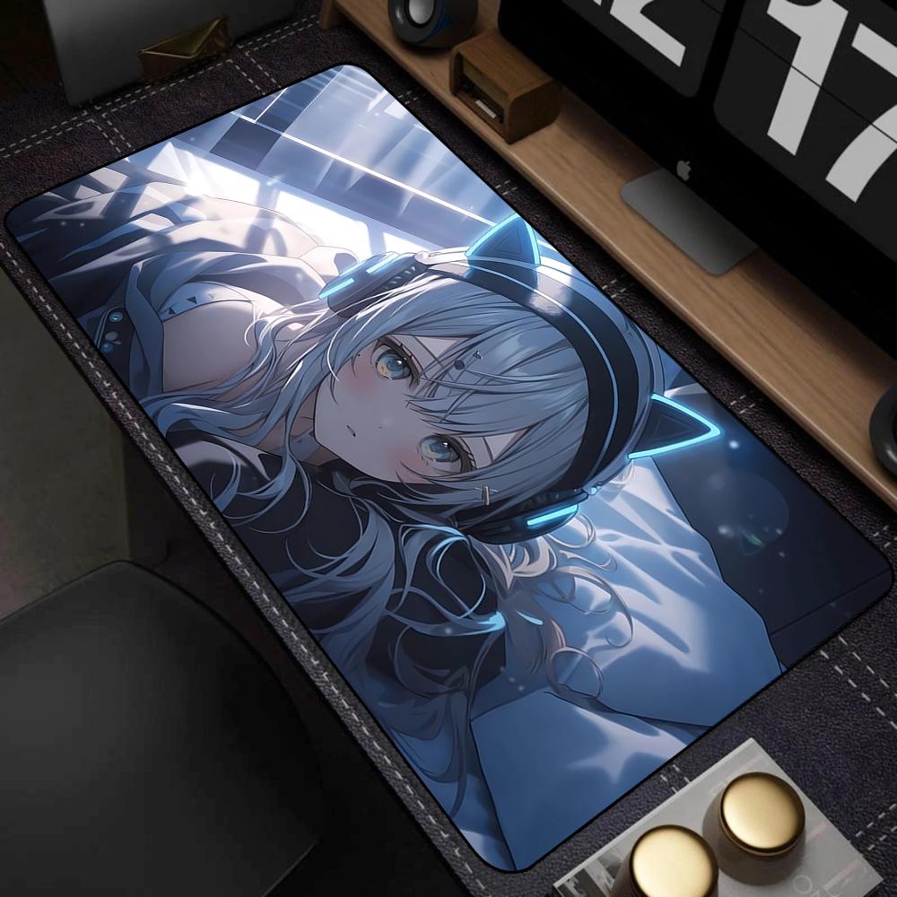 Cute Pretty Anime Girl Large Mouse Pad 400x900mm Xxl Gamer Mouse Mat Office Table Mat Kawaii Cartoon Desk Pad Gaming Accessories
