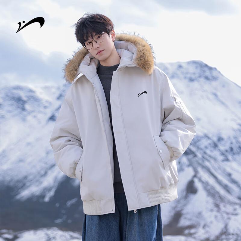 Guiren Niao Men's Thickened Hooded Winter Padded Jacket