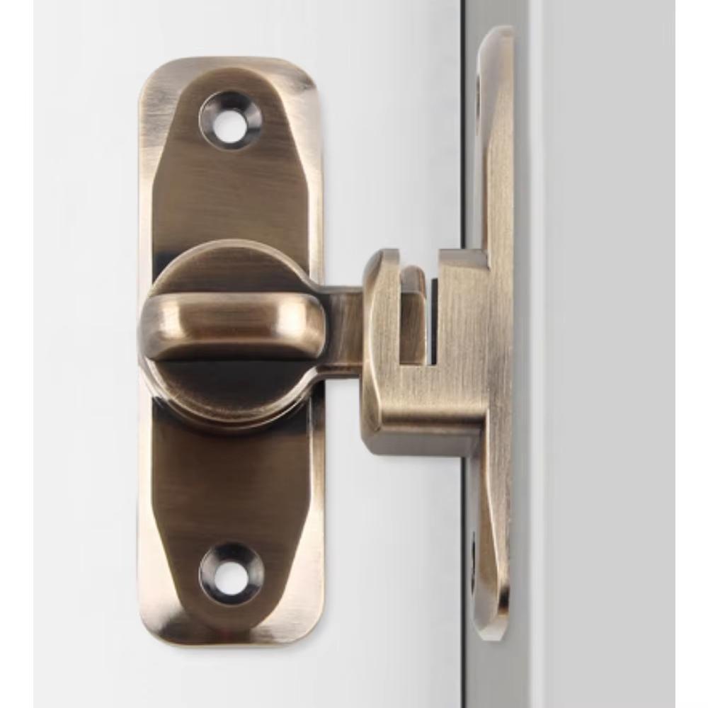 Luminous Door Lock Zinc Alloy 90 ° Rocker Arm Hook Lock Sliding Door Latch Heavy Duty Barn Gate Bolt for Cabinet Door Window