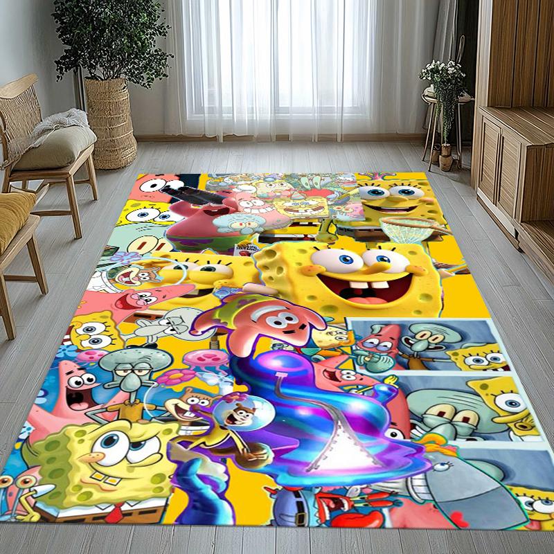 Funny S-SpongeBob Patrick Star Cartoon Living Room Non-Slip Area Rug Soft Carpet for Bedroom Playroom Sofa,Home Decor Doormat