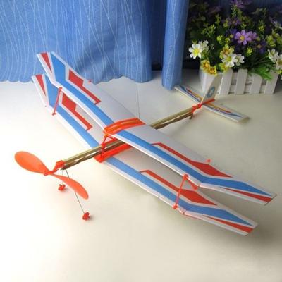Christmas Best Gift Assembly Plane Model Powered Flying Glider DIY Foam Aircraft Elastic Rubber Airplane