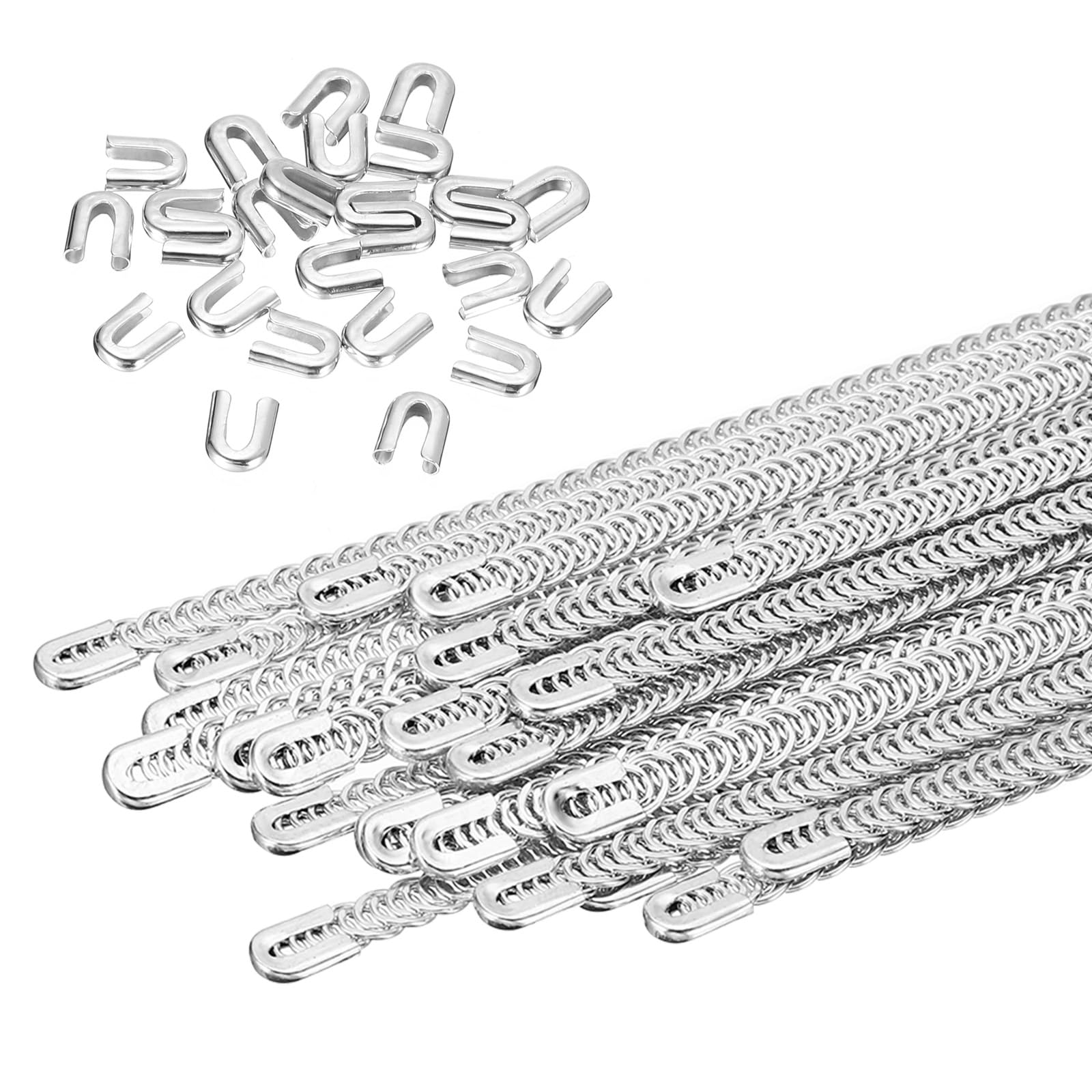 

PATIKIL Металлические стальные спиральные кости для корсета с 24 стальными наконечниками для конструкции и костюмного обруча и воротника, ширина 6 мм, набор из 48 штук, 350 мм, форма,