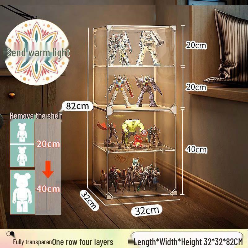 Transparent Lego Brick Display Cabinet: Dustproof Acrylic Storage for Figurines