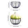 Ceramic Egg Basket with Handles, Portable Woven Iron Storage for Eggs, Fruit And More.