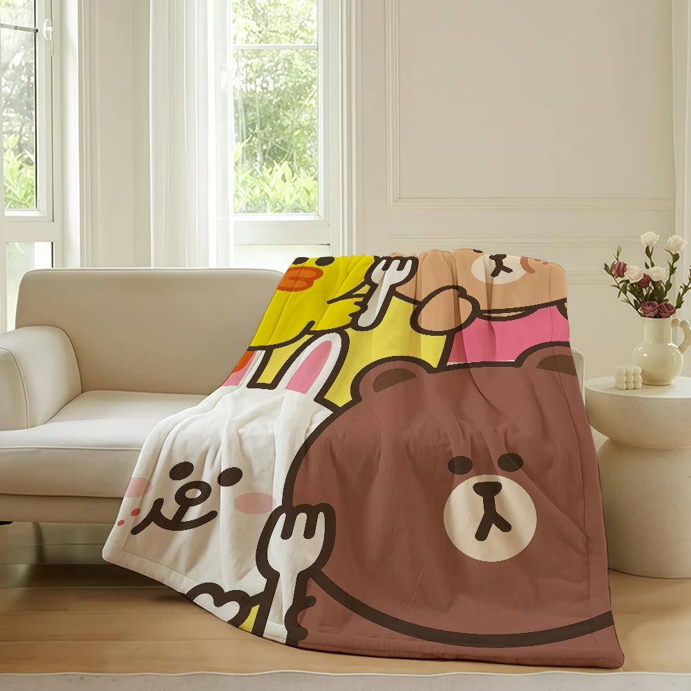 

Fashion Cute L-LINE F-Friends Cartoon Blanket Warm Soft Suitable For Bedroom Sofa Bed Living Room Office Travel Camping Gifts 75x90cm