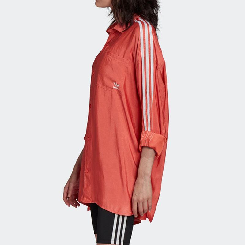 adidas Camicie Originali Donna Rosso Chiaro Collo a Punta Camicia Moderata FM2634