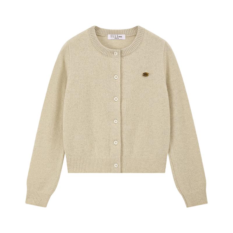 

Кардиган для девочек ELLE KIDS, вязаный, с круглым вырезом, 95% шерсть 130