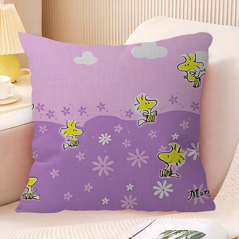 Cartoon S-Snoopy Maple Design Cushion Cover Happy Autumn Harvest Decor Holiday Decorati Pillow Cover