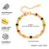 Vnox Colorful Bejeweled Bracelets For Women Dainty Natural CZ Stone Stainless Steel Chain Bracelets Luxury Jewelry Gift To Mom