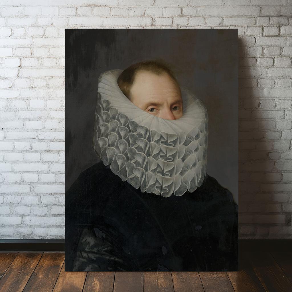 Canvas Painting Portrait White Lace