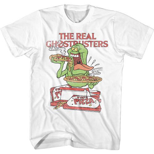 Ghostbusters Slimer And Pizza T-Shirt - White Unisex T-Shirt M