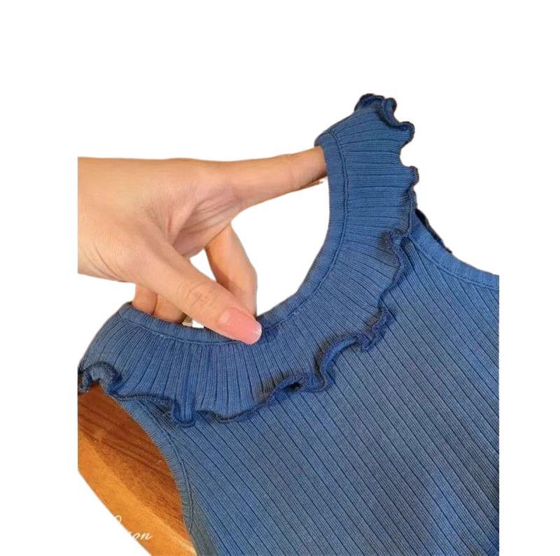 Summer Girls Ruffled Sleeveless Top Stylish and Versatile for Toddlers