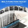 Large Single Bowl Kitchen Sink: 304 Stainless Steel Digital Display with Nano Honeycomb & Waterfall Features