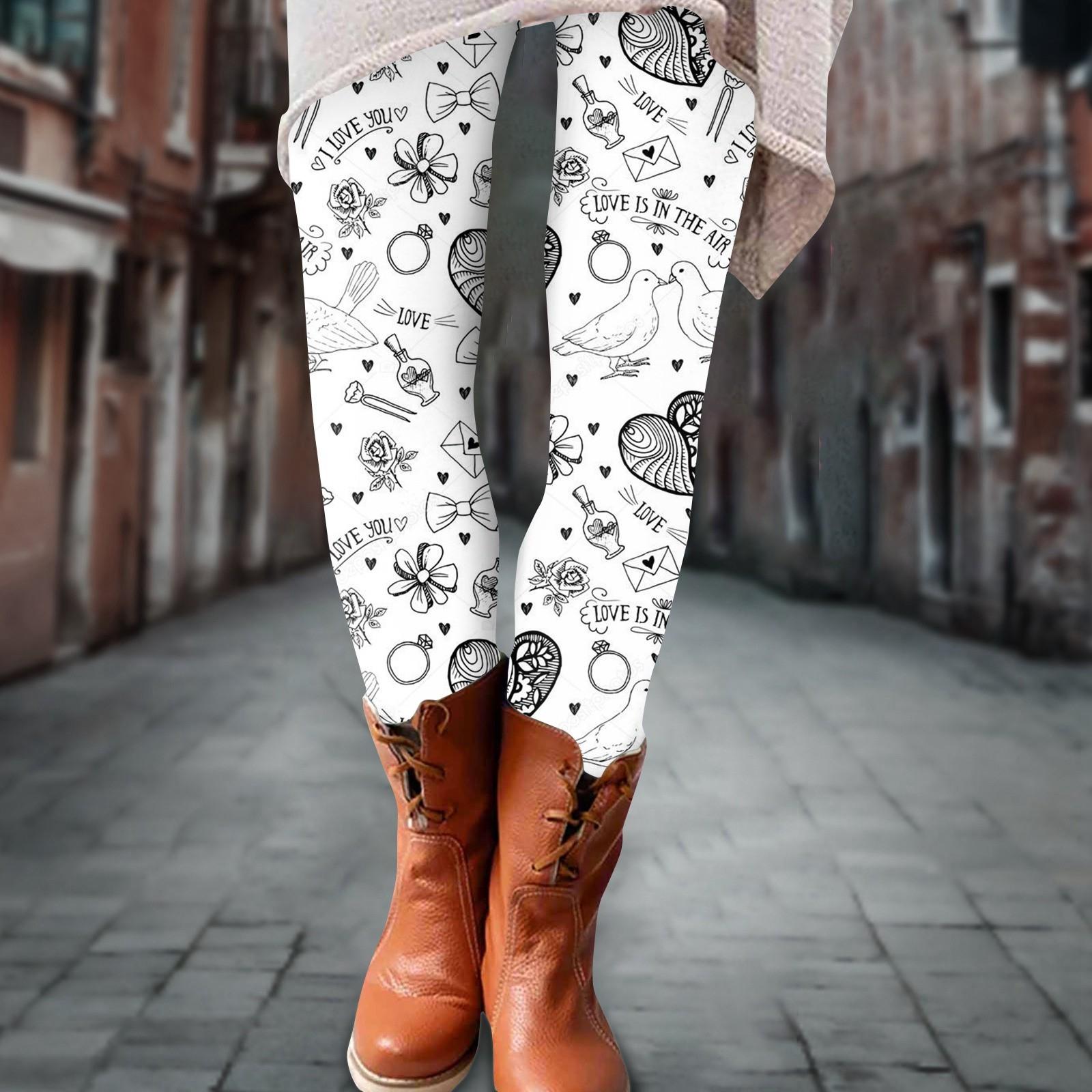 

Женские брюки с принтом ко Дню святого Валентина, эластичные, мягкие, повседневные, домашние, спальные брюки XL арбуз красный