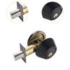 Dead Bolt Door Lock Round Knob Interior Exterior Stainless Steel Single Cylinder with Keys for