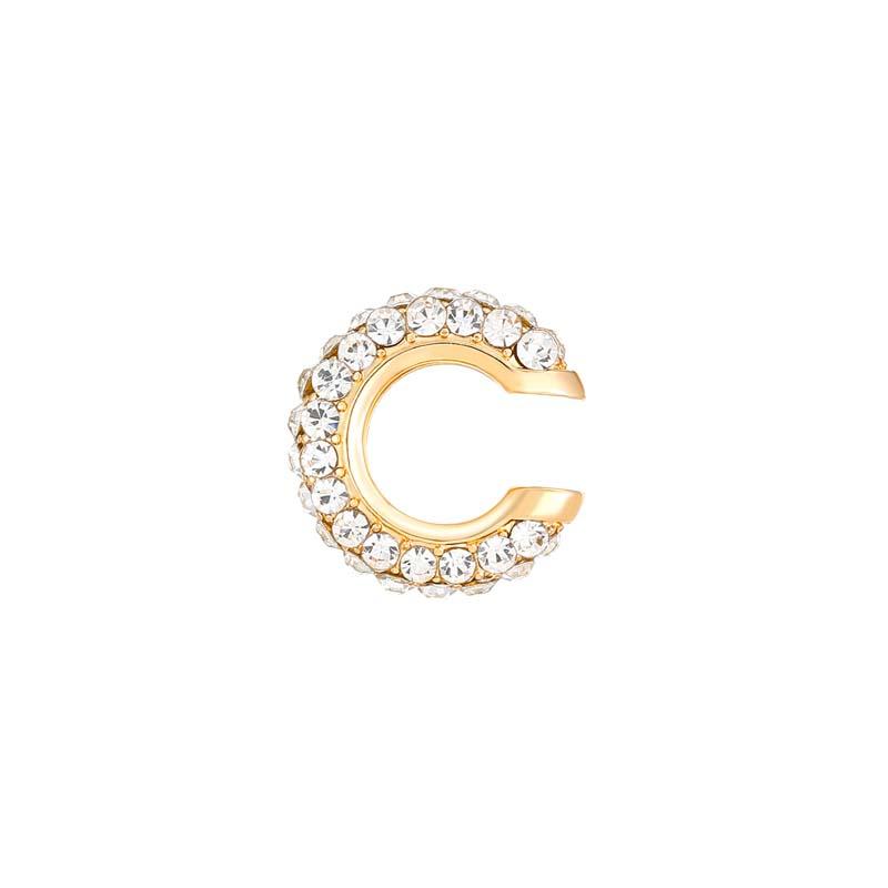 

1Pcs Gold Color C Shape Round Cartilage Clip Earrings For Women Luxury Crystal Fake No Pierced Geometric Ear Cuff Zircon