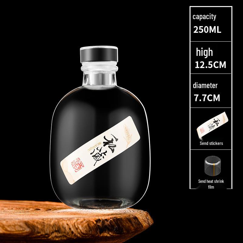 Transparent Glass Wine and Baijiu Infusion Bottle with Sealed Cap for Home Use