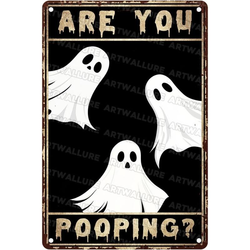 Halloween Metal Wall Sign Spooky Decor 20x30cm