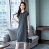 Hooded Sweater Dress Women's Summer Large Size Medium and Long Casual Loose Short-sleeved Slim Skirt